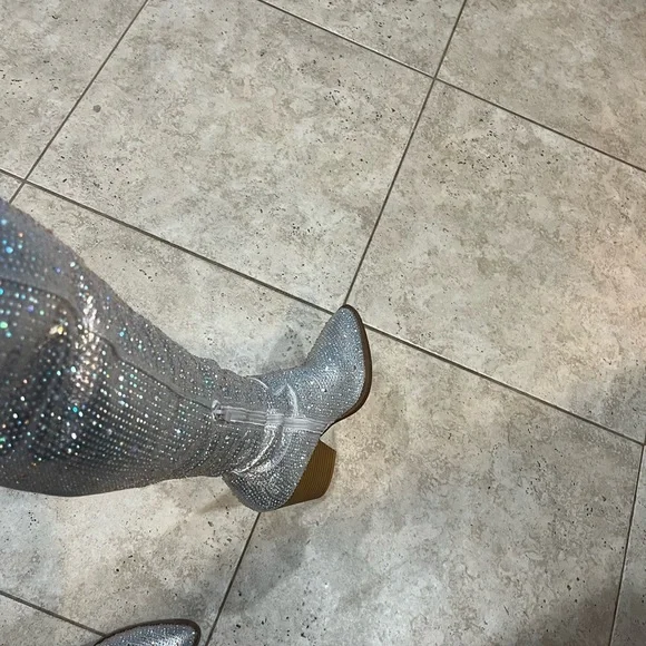 Forever thigh high glitter cowboy boots - Picture 10 of 13